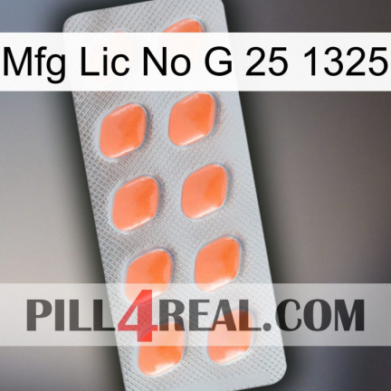 Mfg Lic No G 25 1325 26